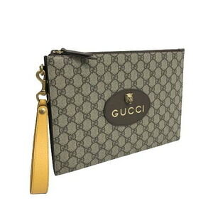 Gucci Neo GG Supreme Bag Cat Head Beige Brown Yellow Animal